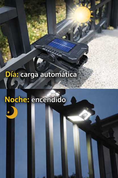 SET DE 3 LUCES SOLARES LED TIPO PINZA☀️ con Sensor de Movimiento💡☑️